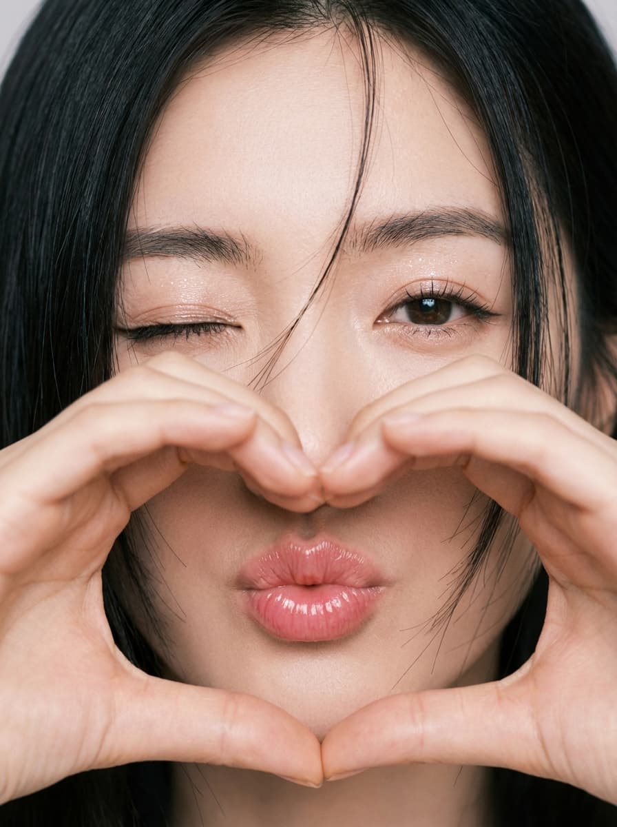 双手比出一个心形