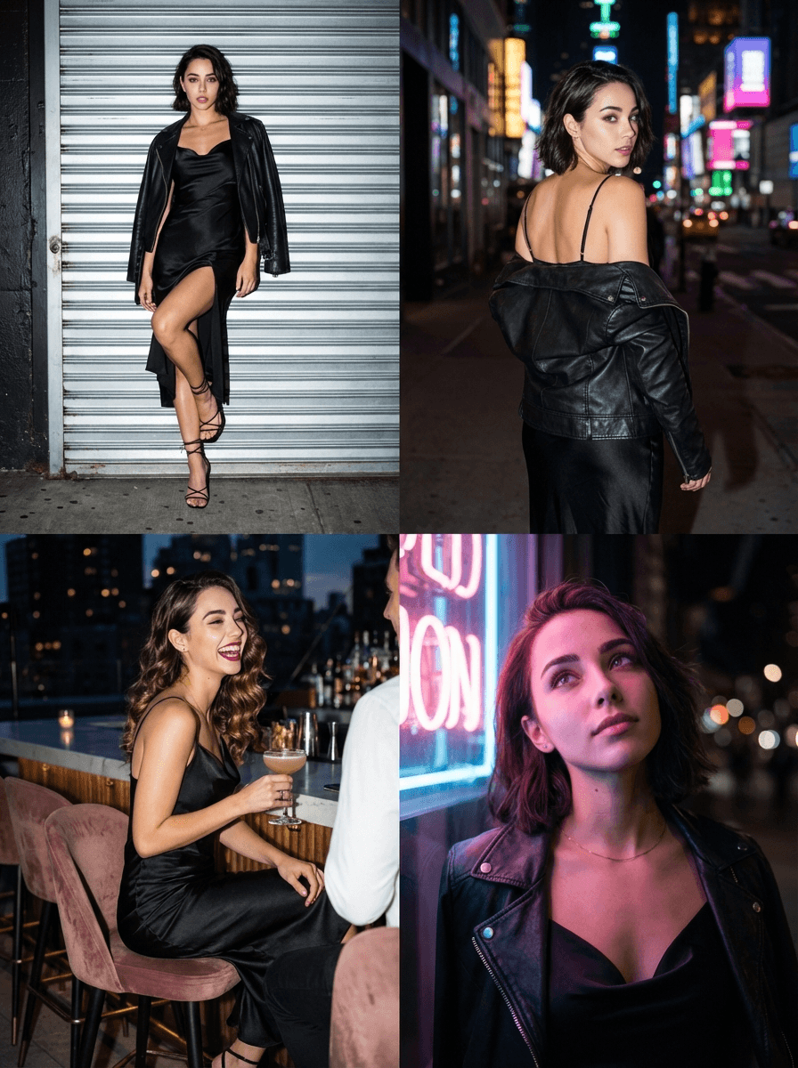 四幅生活场景拼接